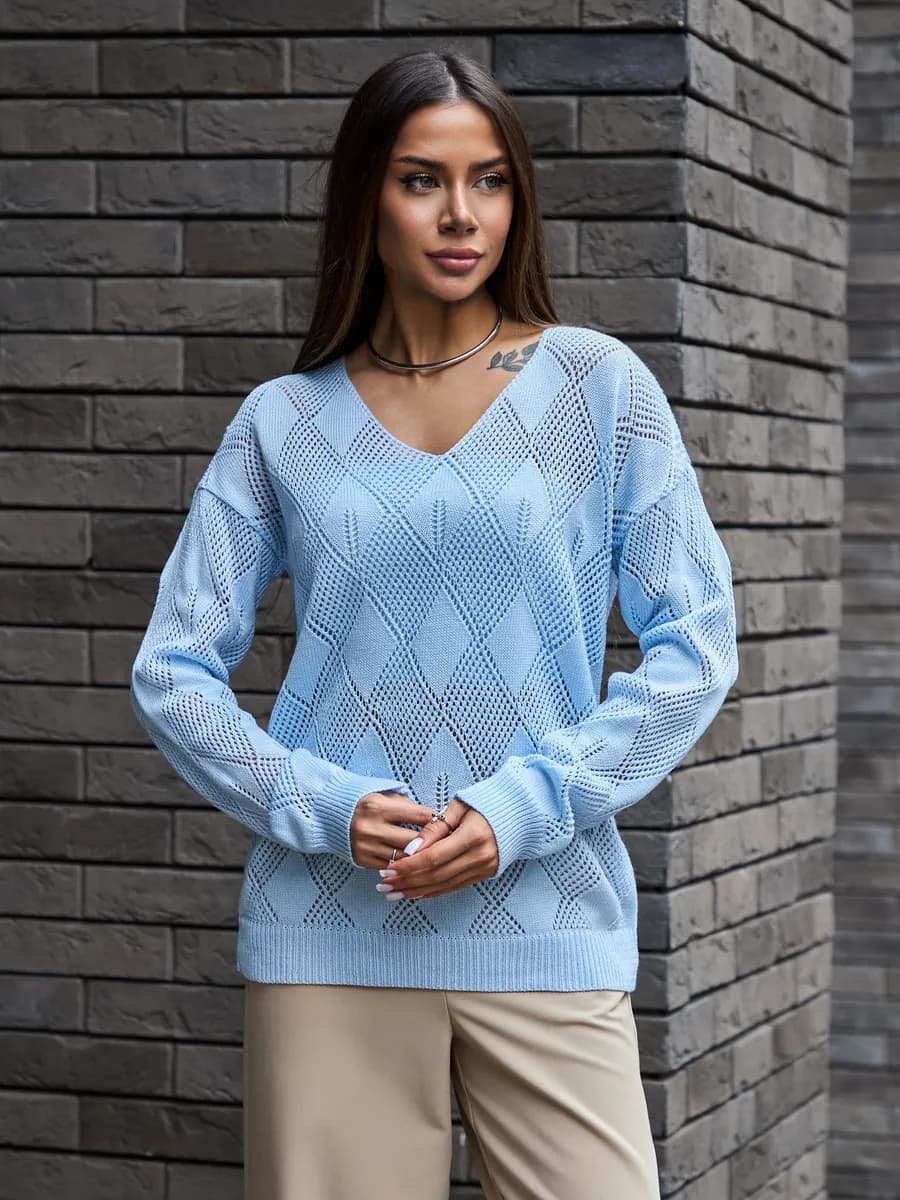 Кофта оверсайз пуловер вязаный на осень