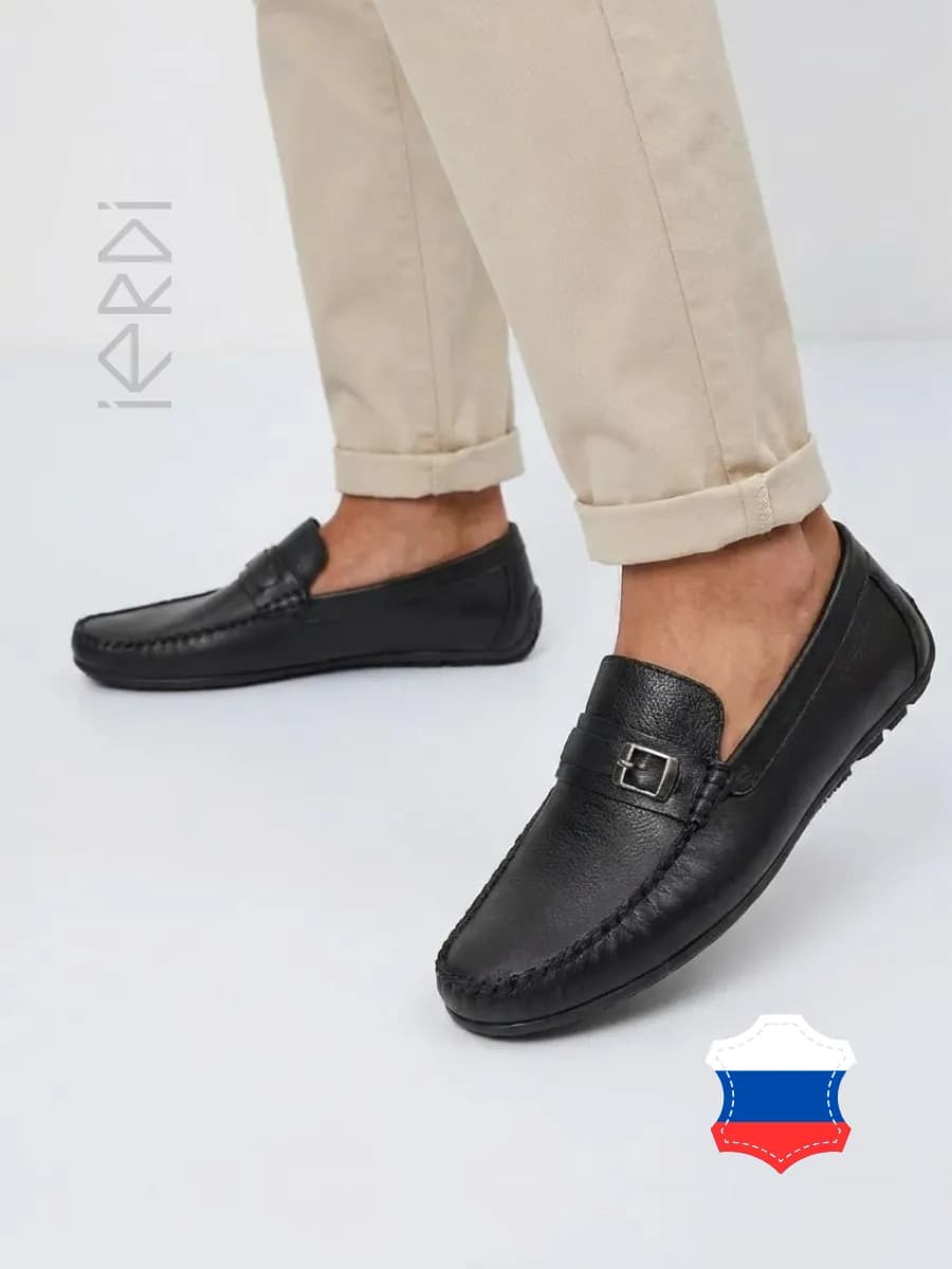 Мокасины классические кожаные