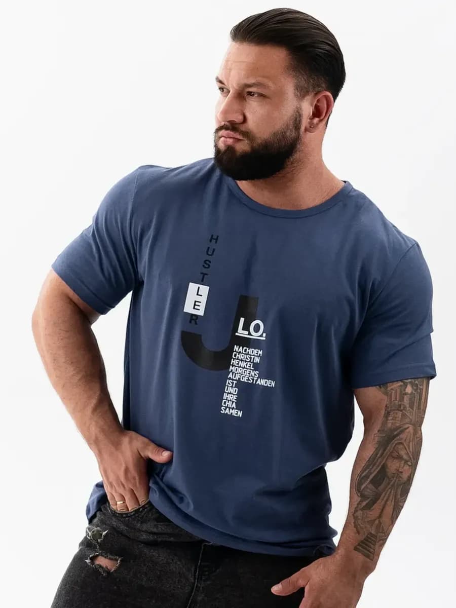 Футболка мужская базовая с принтом хлопок