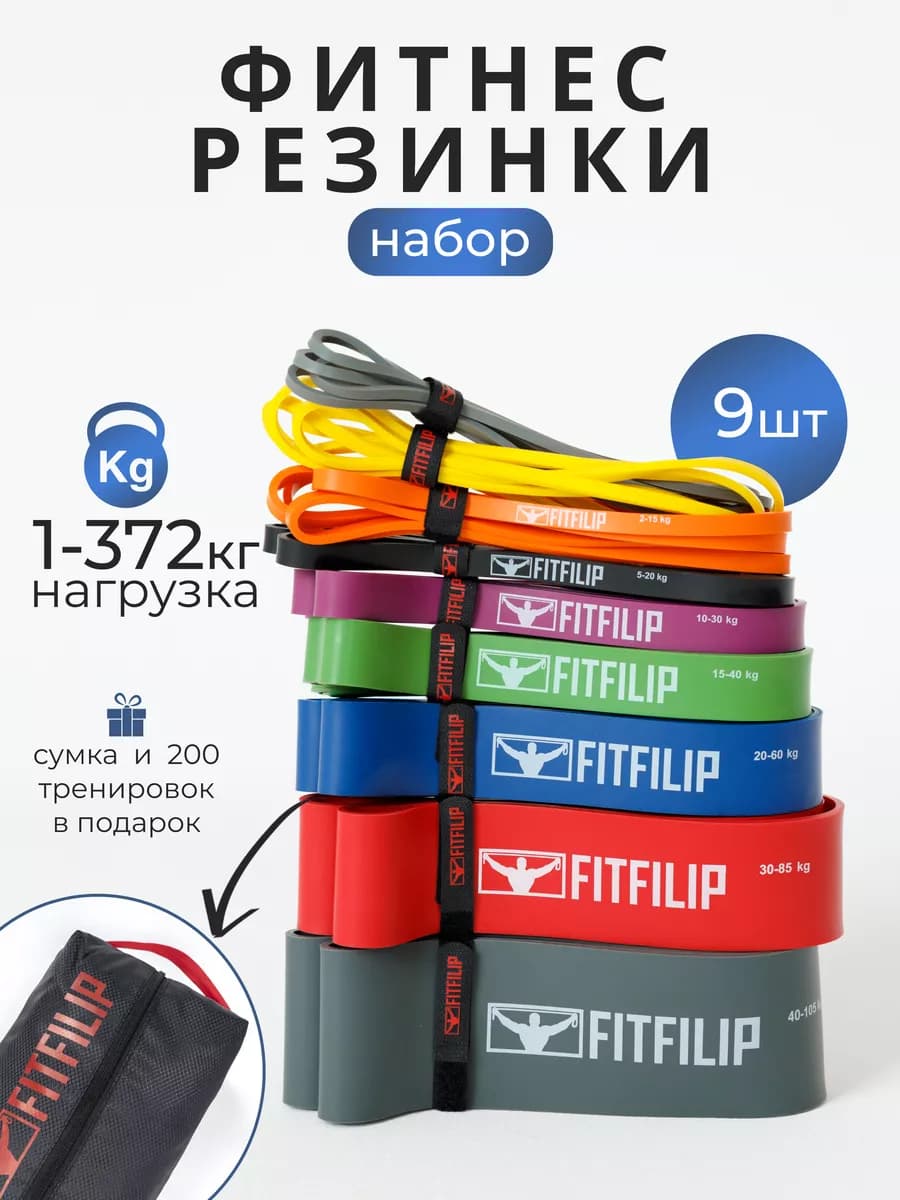 Набор резинок для фитнеса 1-372 кг