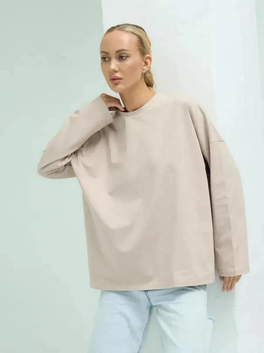 Лонгслив оверсайз с длинным рукавом