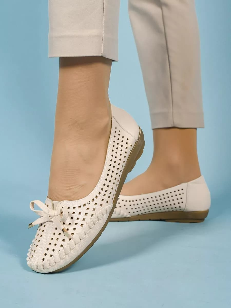 Мокасины летние кожаные с перфорацией