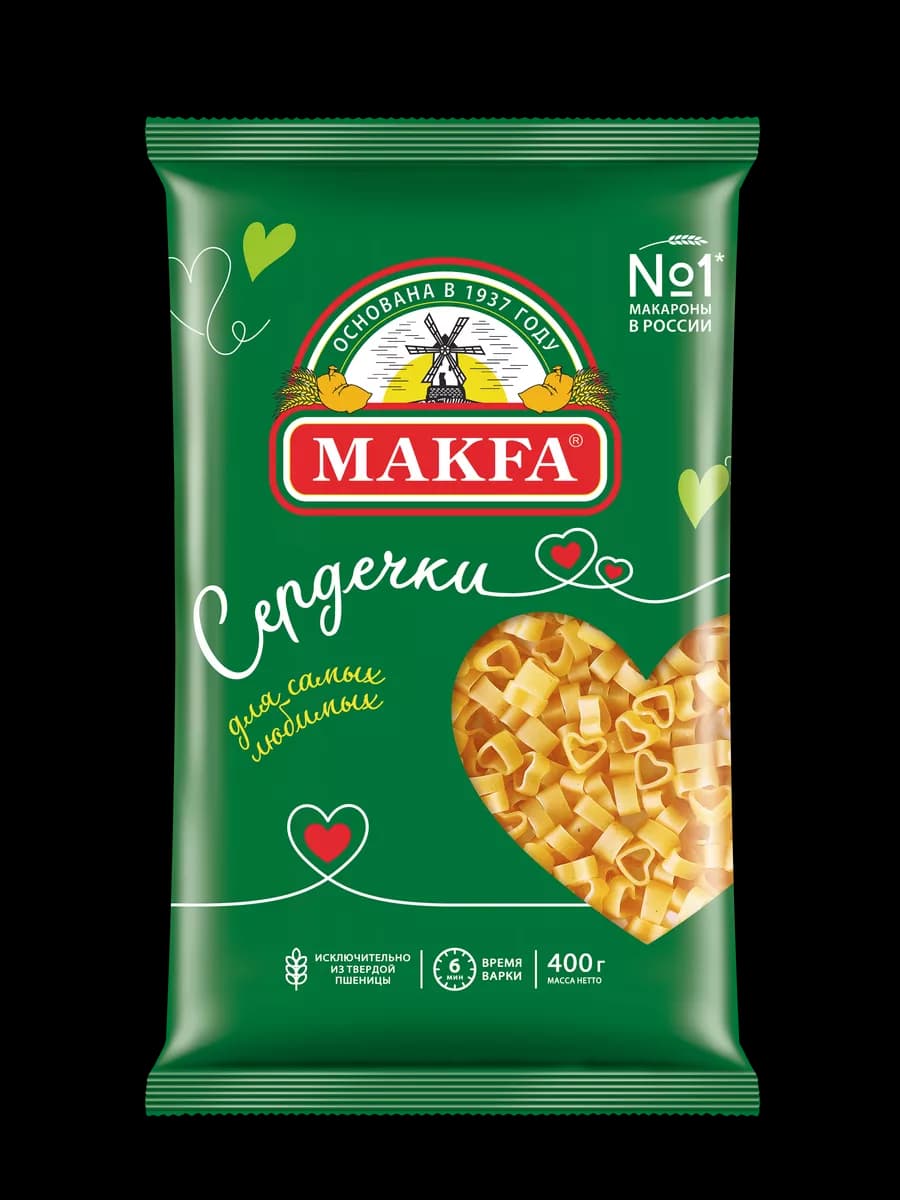 Макароны Сердечки 400 г