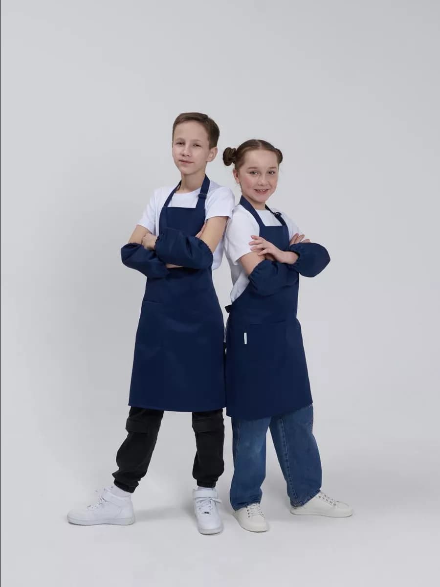 Фартук детский для трудов школьный с нарукавниками