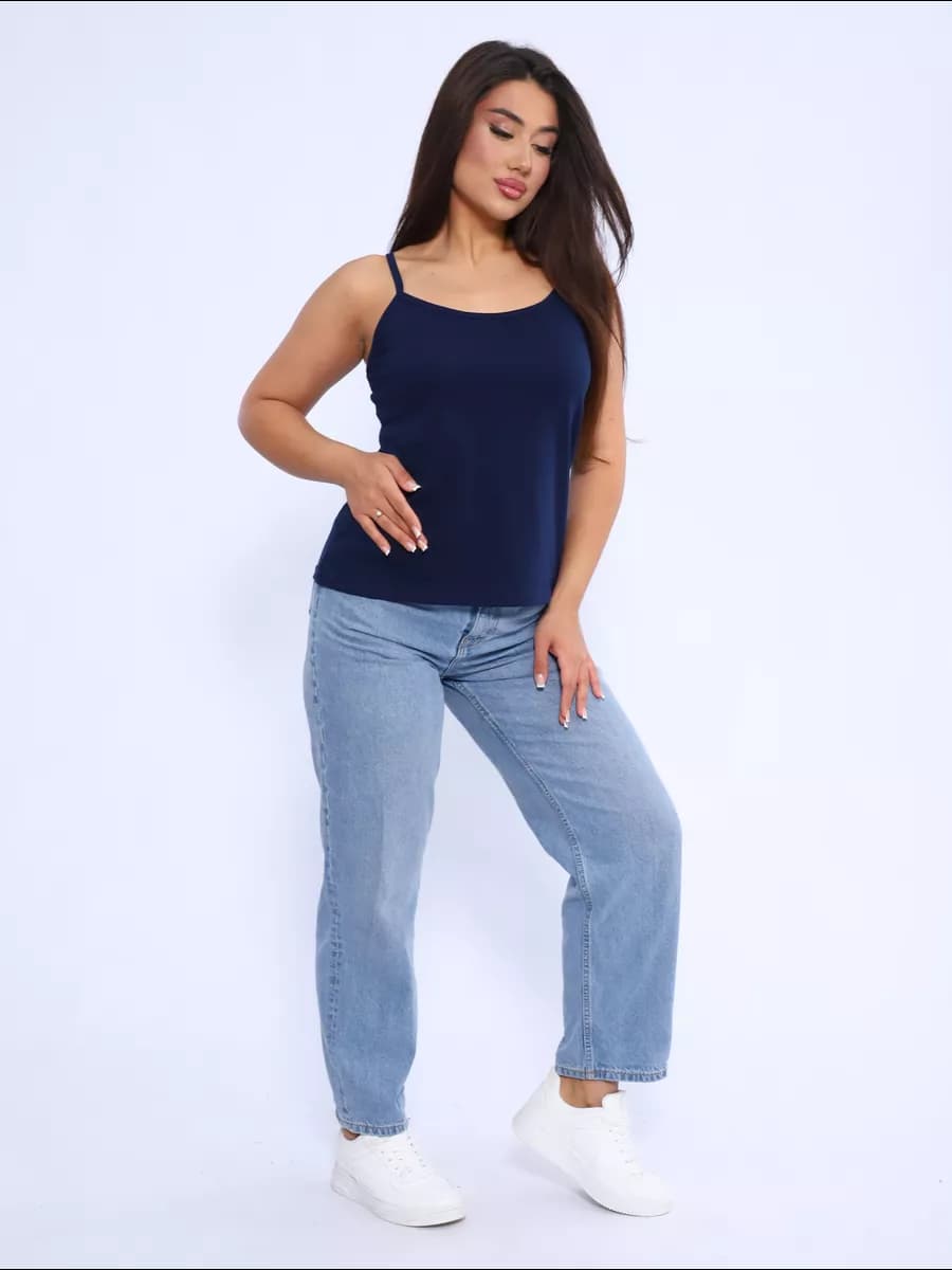 Майка бельевая летняя на тонких бретелях