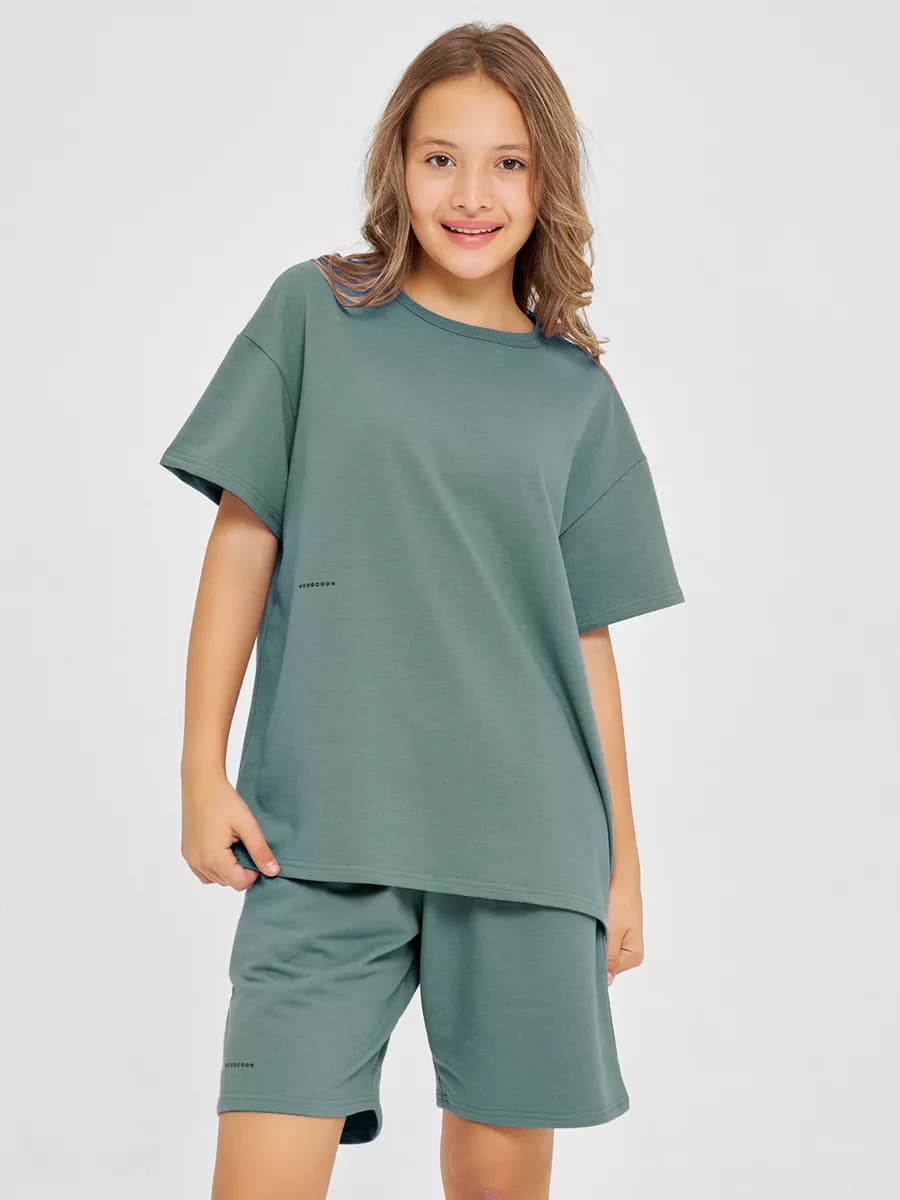 Летний костюм футболка с шортами хлопковый комплект