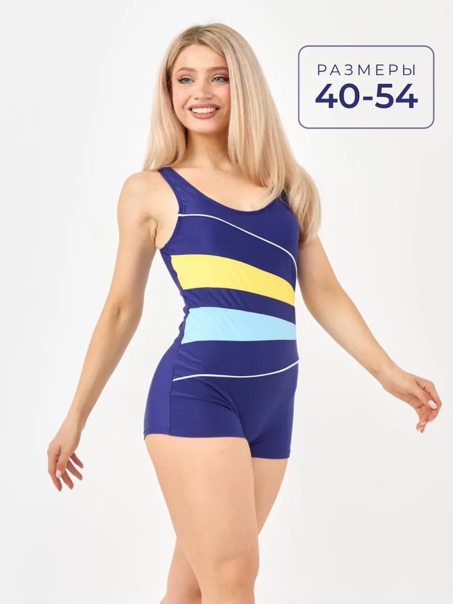 Купальник слитный с шортами спортивный для бассейна