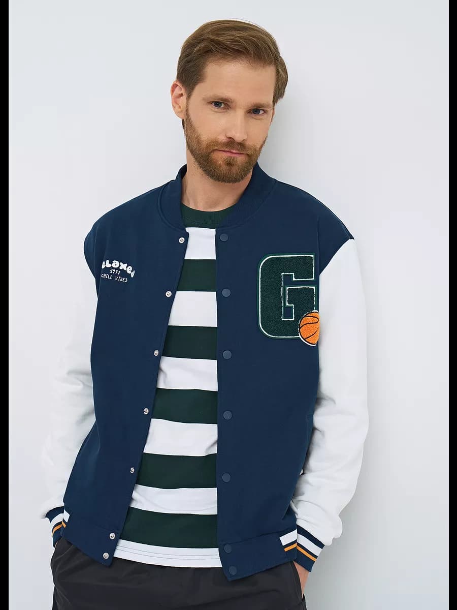 Бомбер на пуговицах y2k