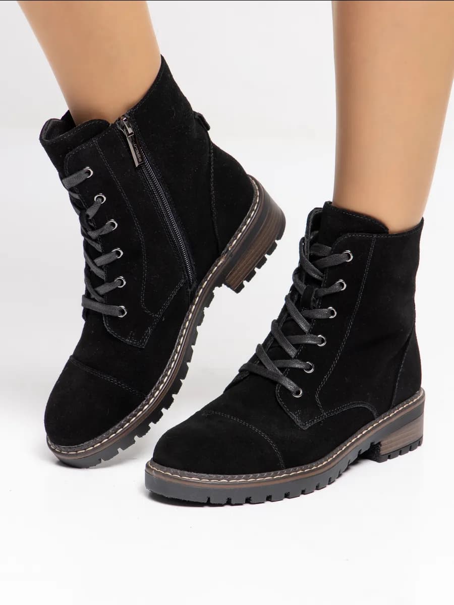 Ботинки женские зимние замшевые