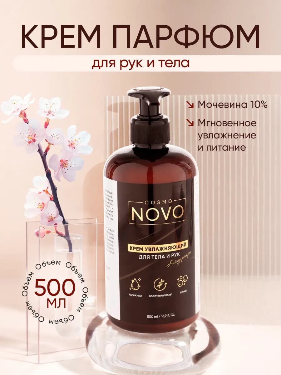 Парфюмированный крем для тела и рук увлажняющий с мочевиной