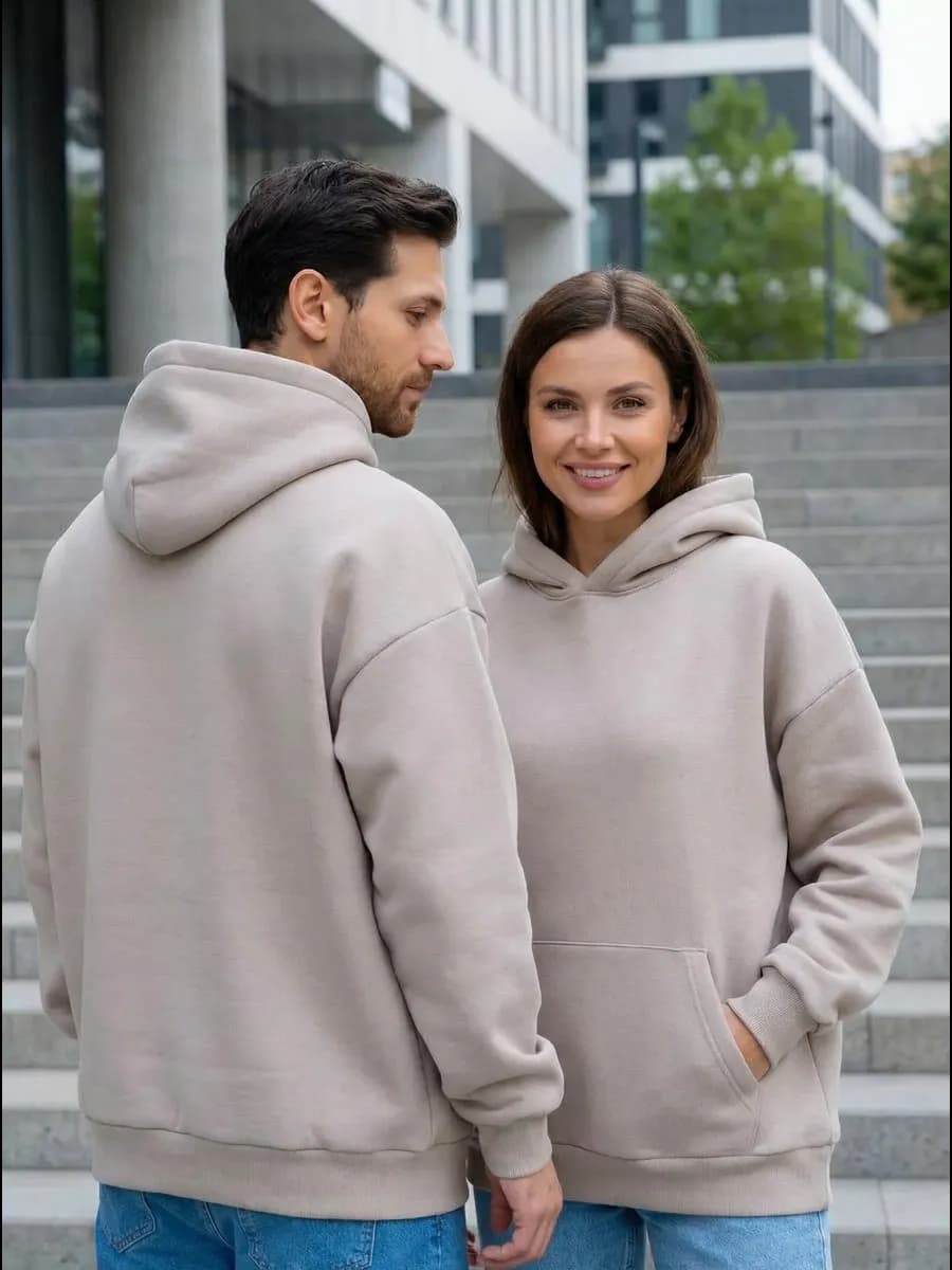 Толстовка теплая оверсайз