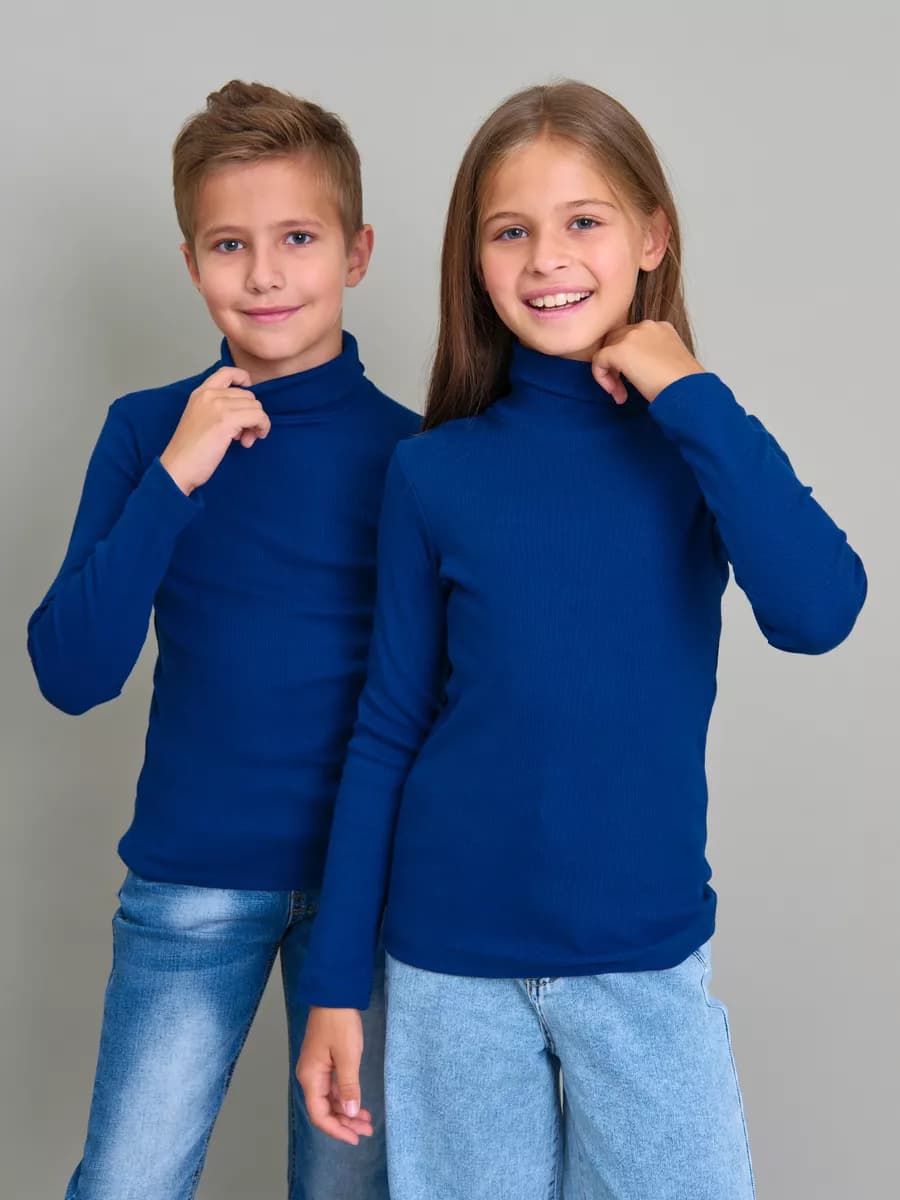 Водолазка детская в рубчик базовая школьная