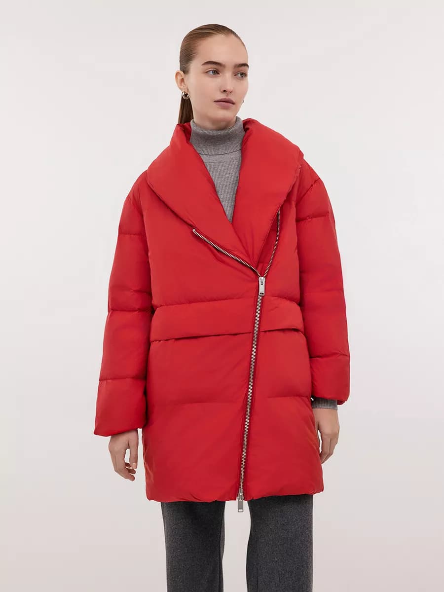 Длинный оверсайз пуховик зимний
