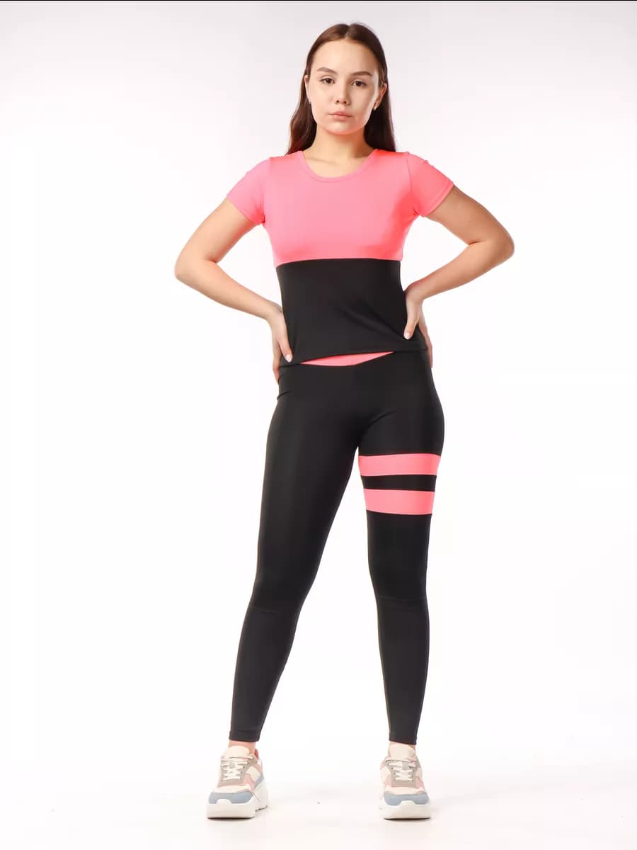 Спортивный костюм для фитнеса или йоги и бега, леггинс и топ