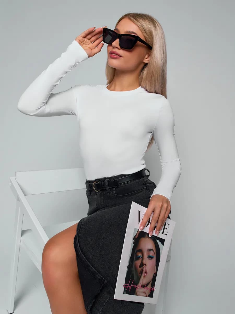 Лонгслив базовый облегающий скимс