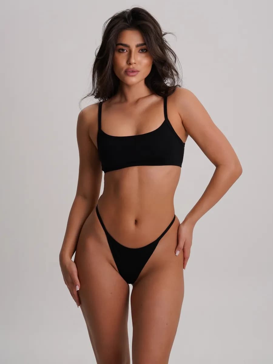 Хлопковый комплект нижнего белья black