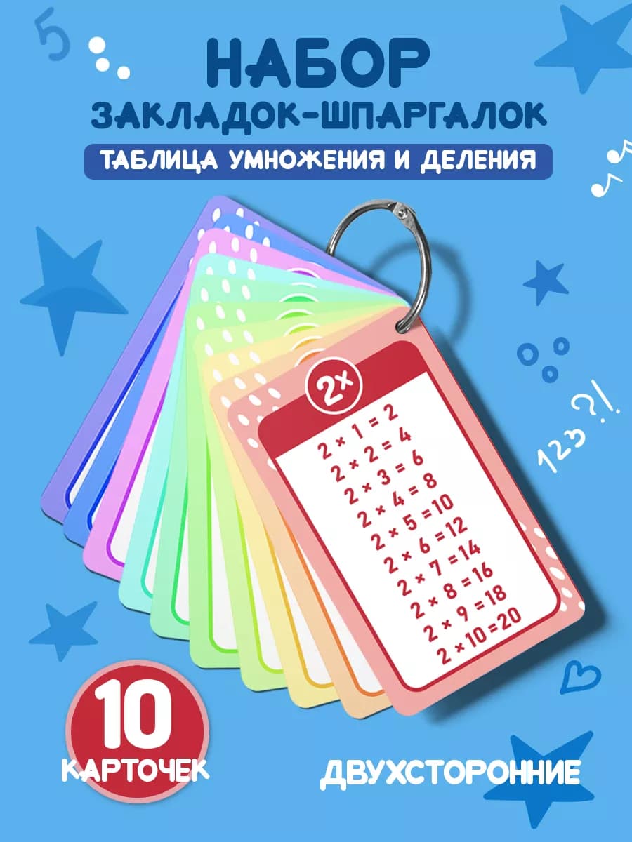 Таблица умножения закладки для детей