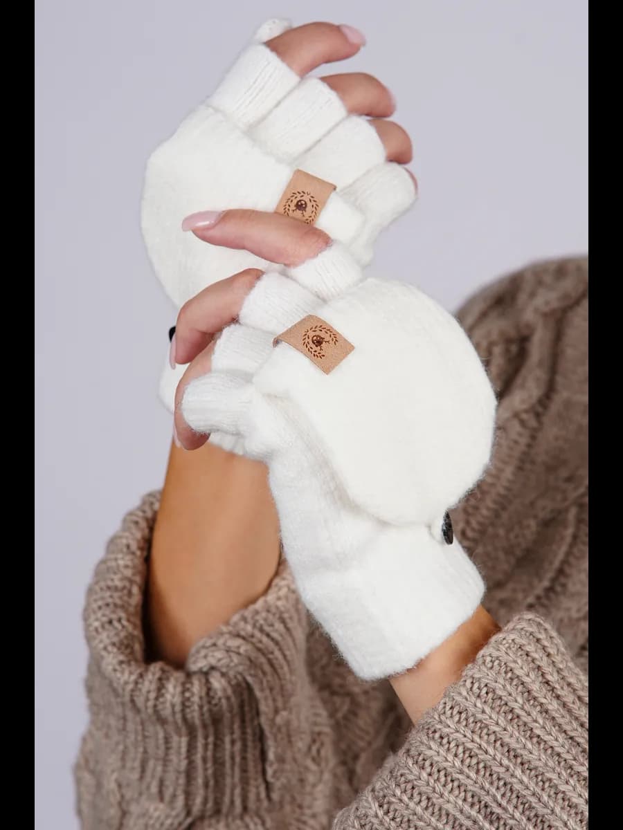 перчатки-варежки детские без пальцев, женские, митенки