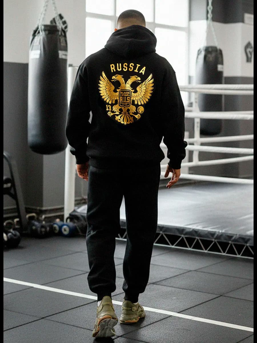 Спортивный костюм утепленный с капюшоном на начесе