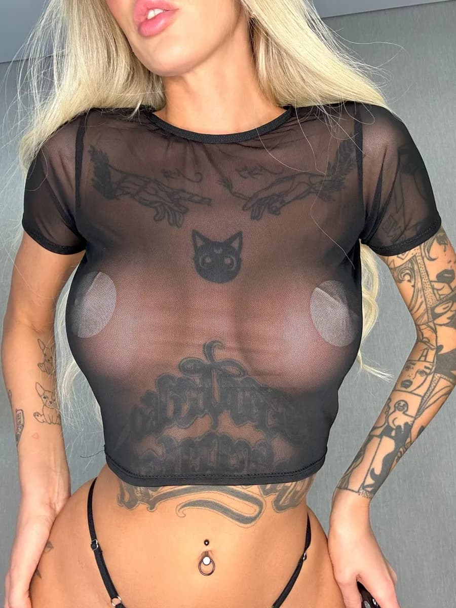 Прозрачный топ сетка