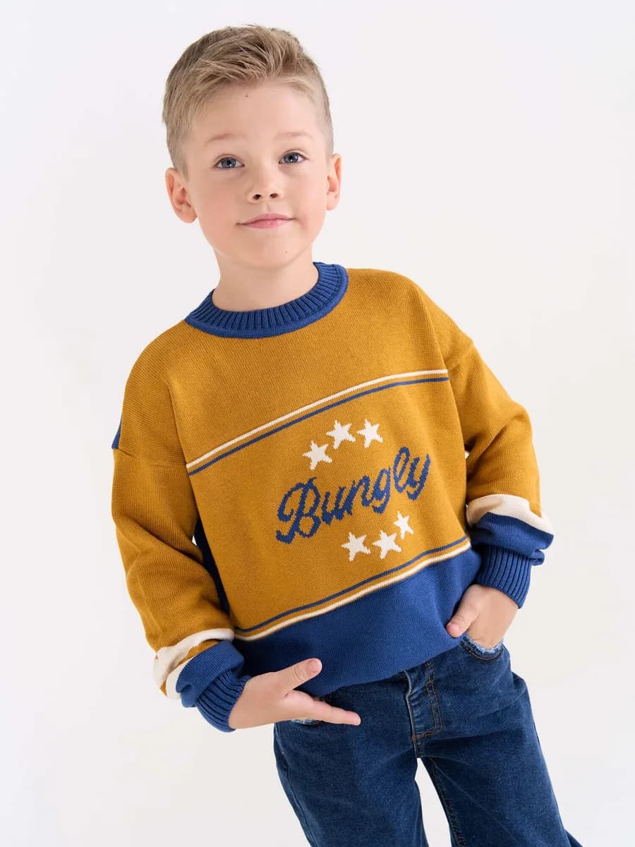 Джемпер для девочки и для мальчика вязаный на осень