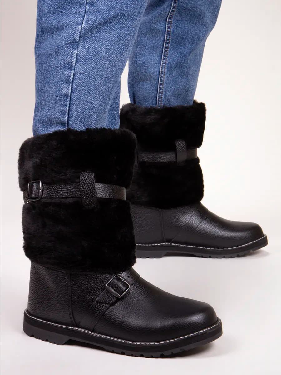 Унты сапоги зимние кожаные рабочие