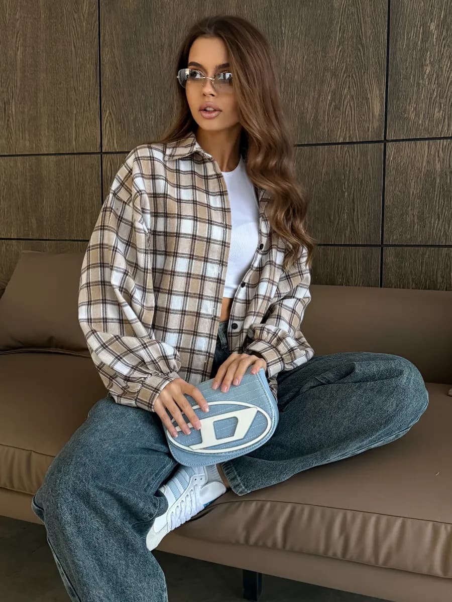 Рубашка в клетку оверсайз