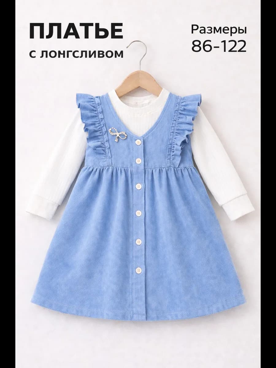 платье в садик с длинным рукавом