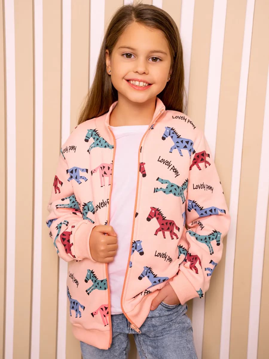 Джемпер детский с начёсом на молнии теплый