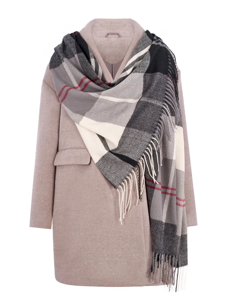 Шарф весна теплый в клетку