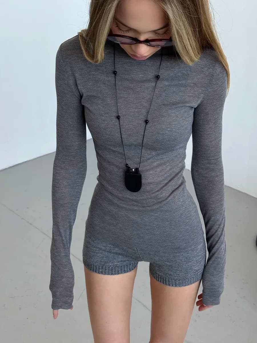 Лонгслив хлопковый полупрозрачный с длинным рукавом