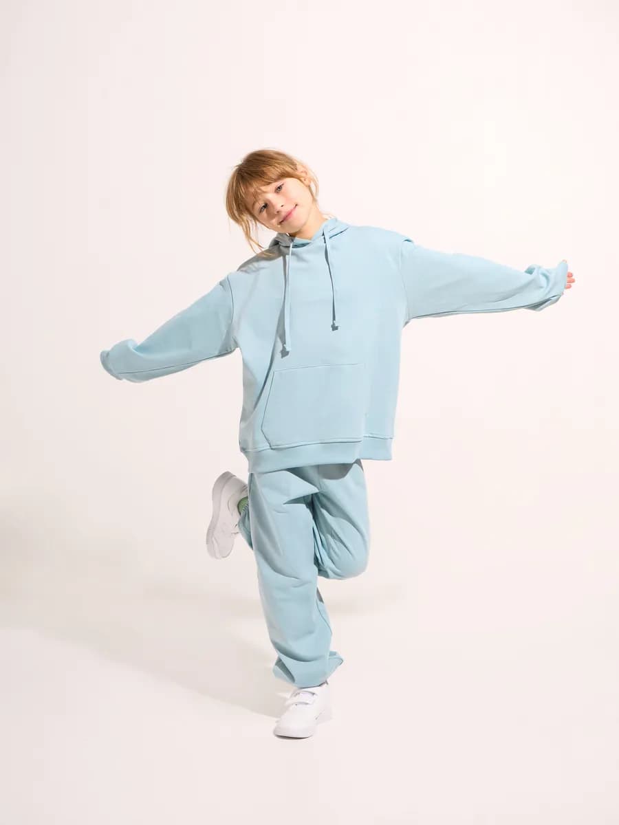 Худи оверсайз с карманом без начеса подростковое