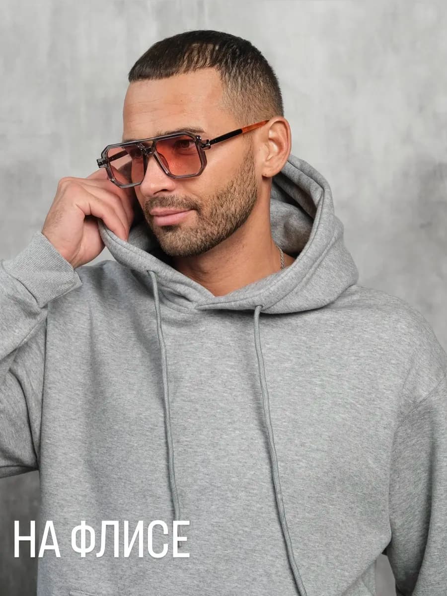 Толстовка утепленная на флисе с капюшоном