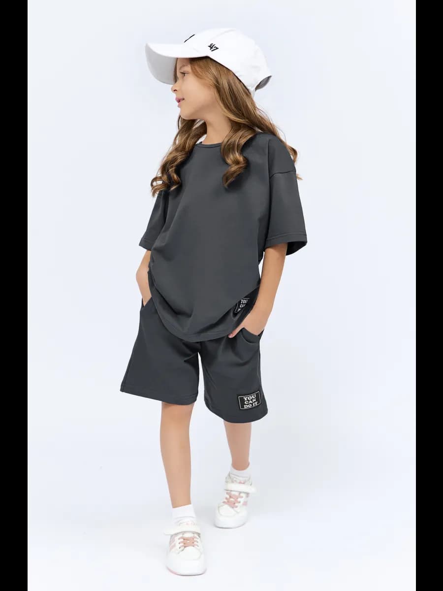 Костюм для девочки шорты с футболкой оверсайз
