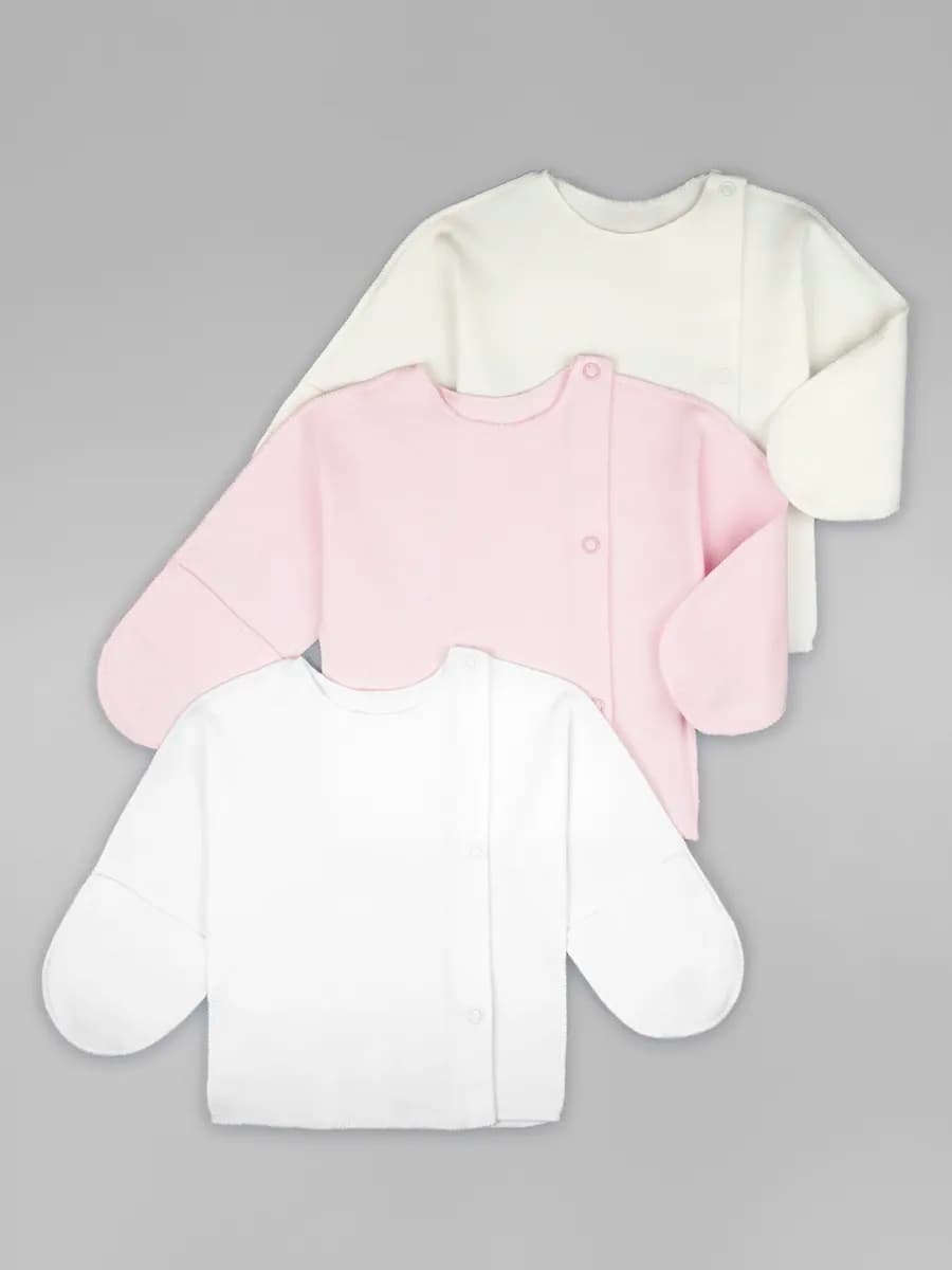 Распашонки однотонные для новорожденных 3 штуки