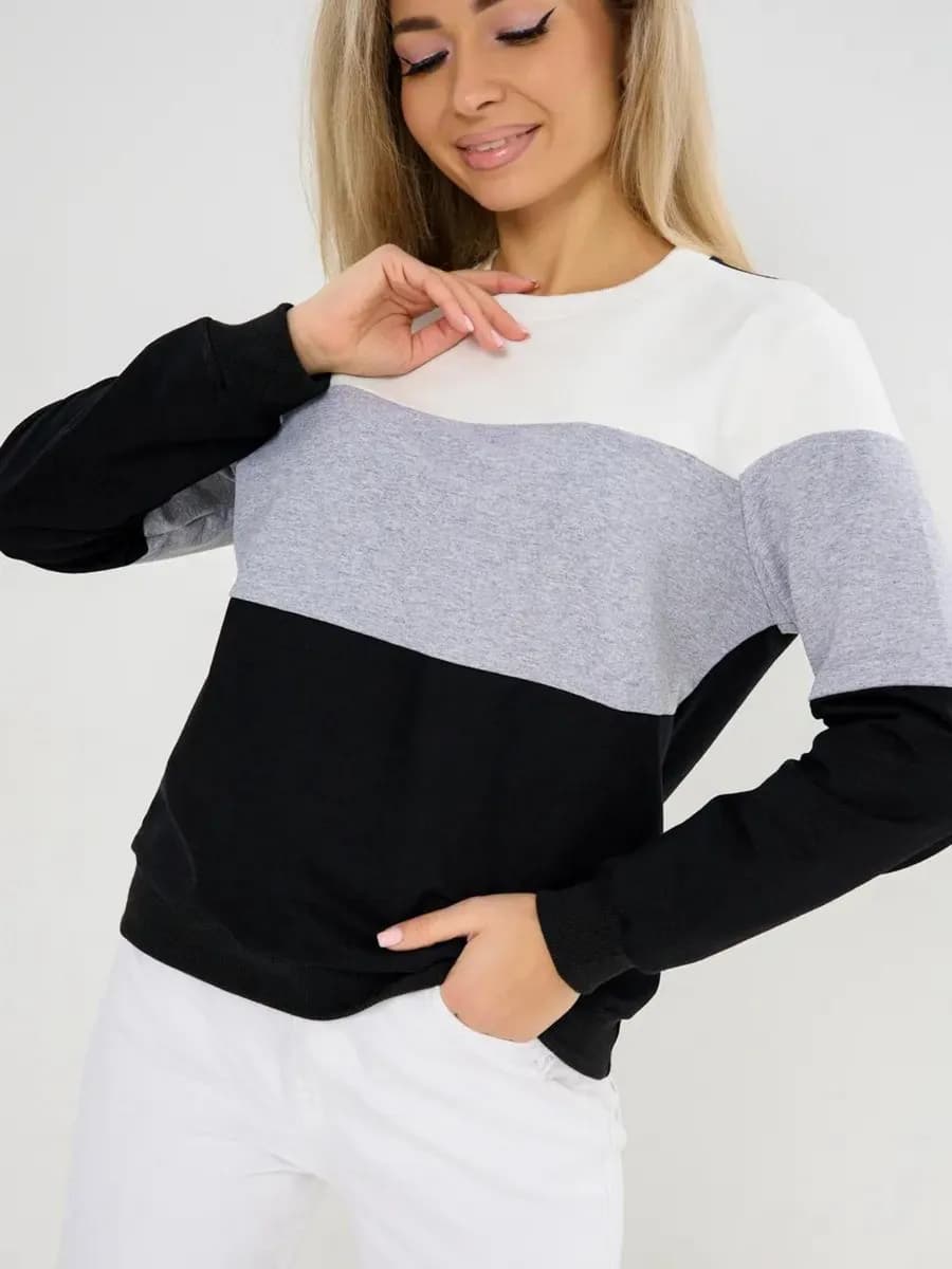 Толстовка свитшот оверсайз без капюшона трикотажная