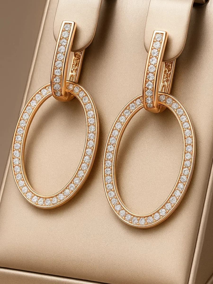 Серьги трансформеры бижутерия позолоченные