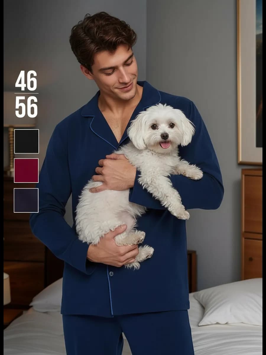 Пижама со штанами и рубашкой домашний костюм