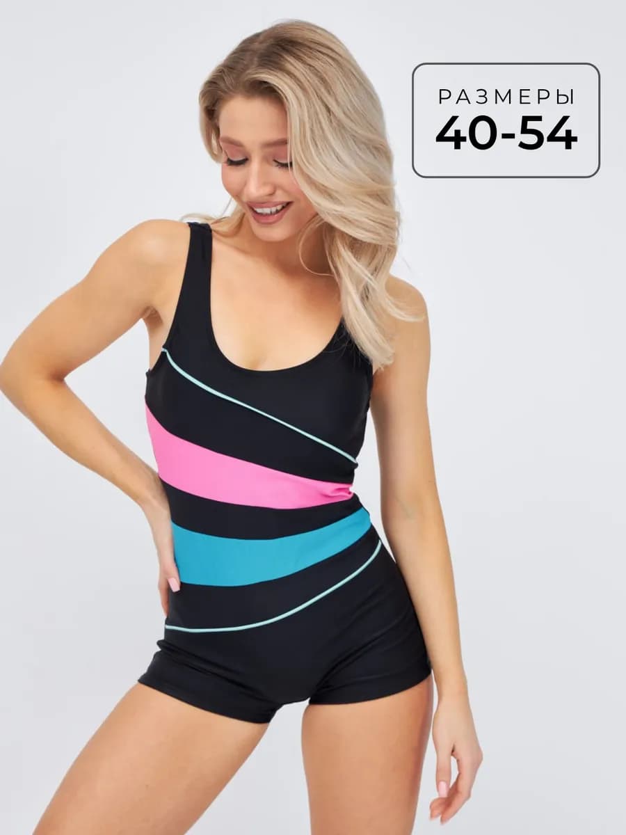 Купальник слитный с шортами