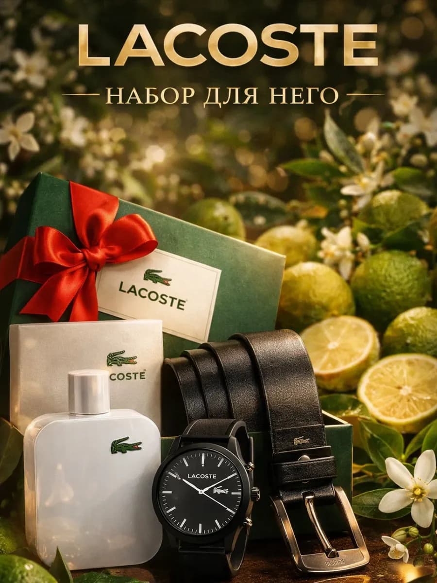 Подарок мужчине духи, ремень и кошелёк — стильный набор