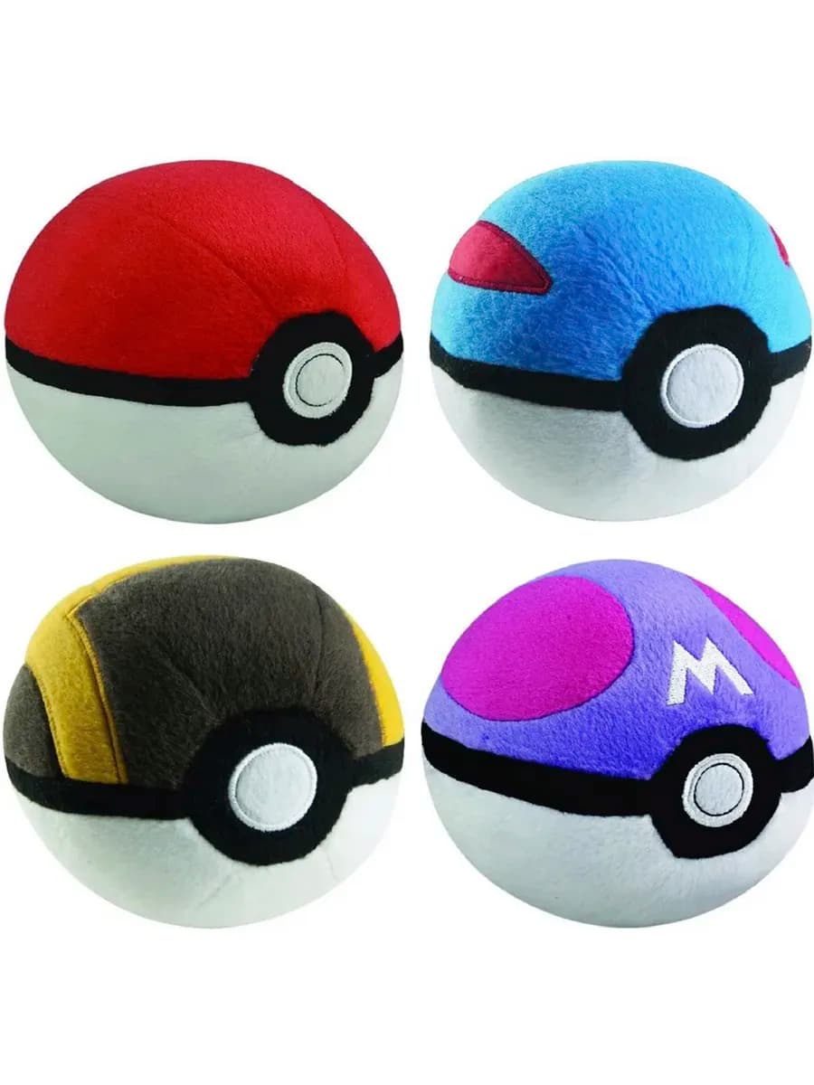 Покебол Pokeball Мягкая плюшевая игрушка для детей 4 шт