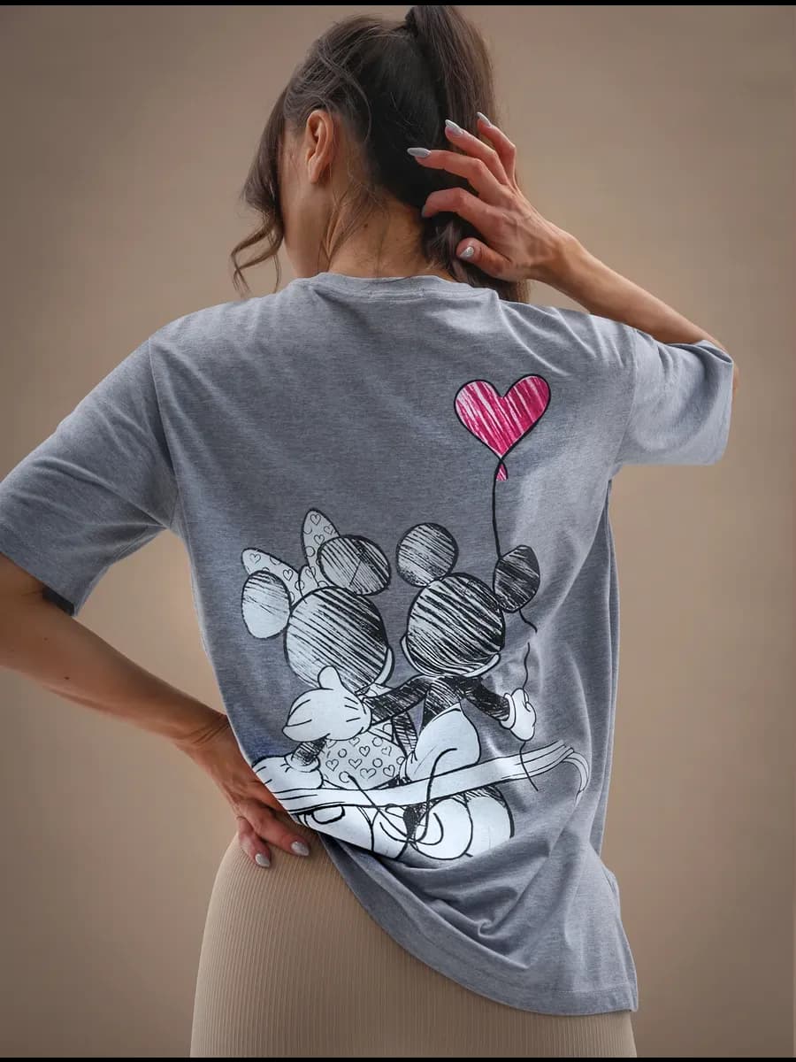 Футболка оверсайз с принтом Микки маус