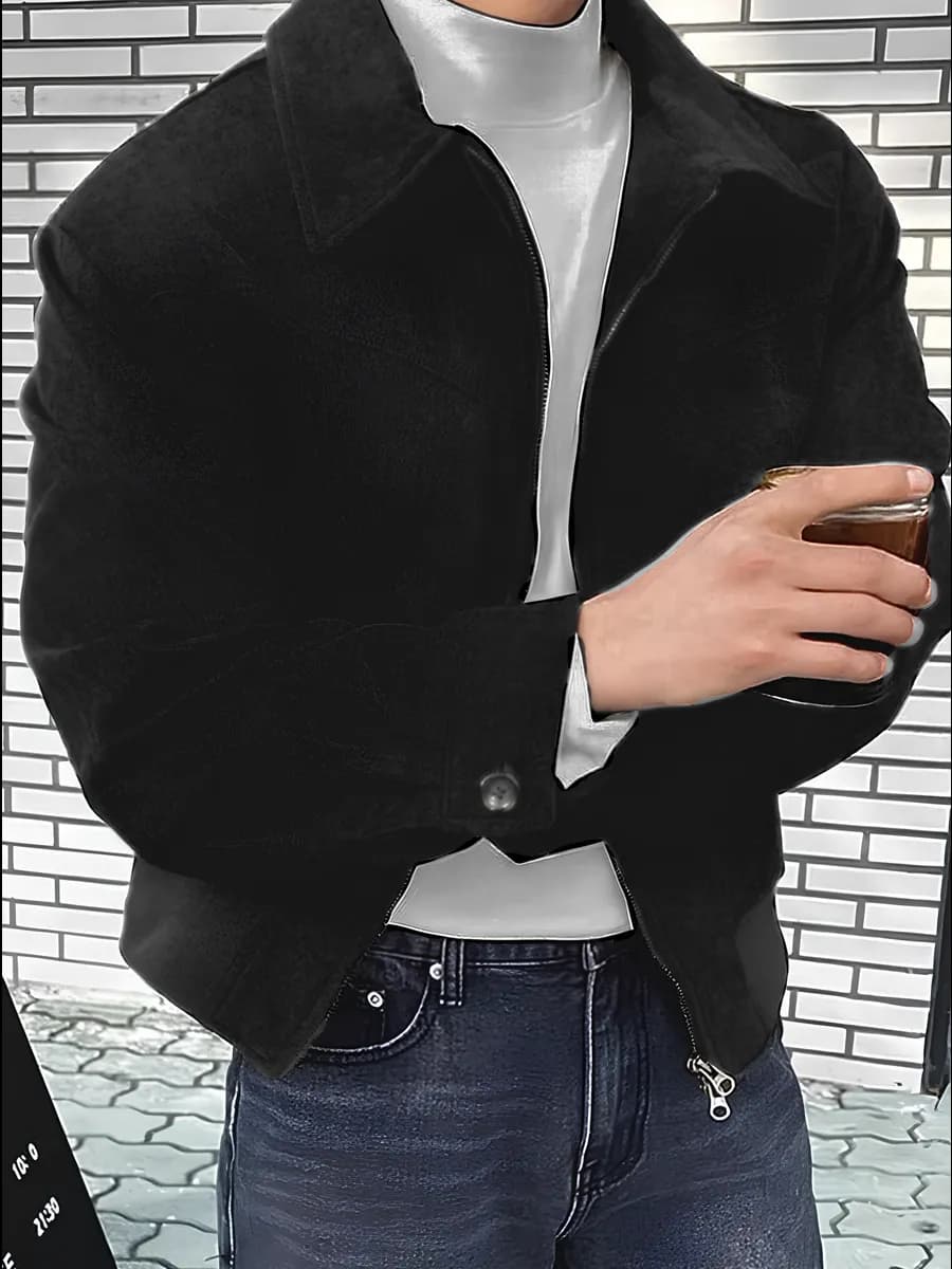 Куртка демисезонная замшевая с воротником