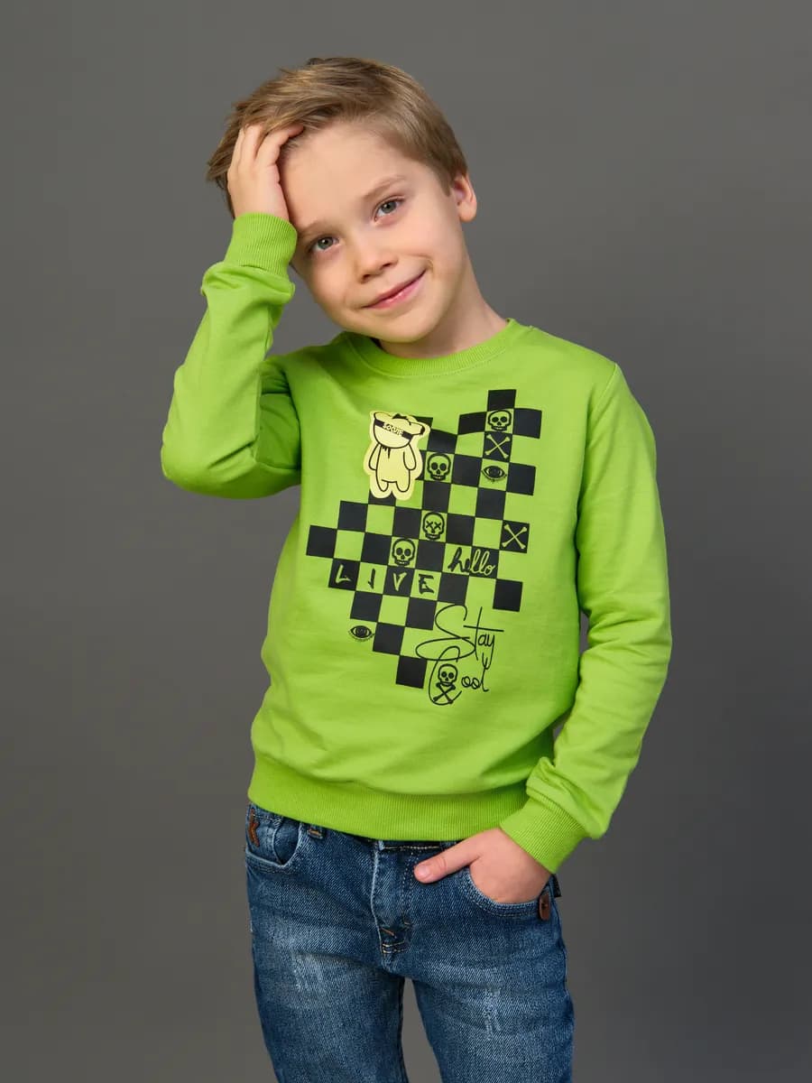 Толстовка свитшот без начеса с принтом