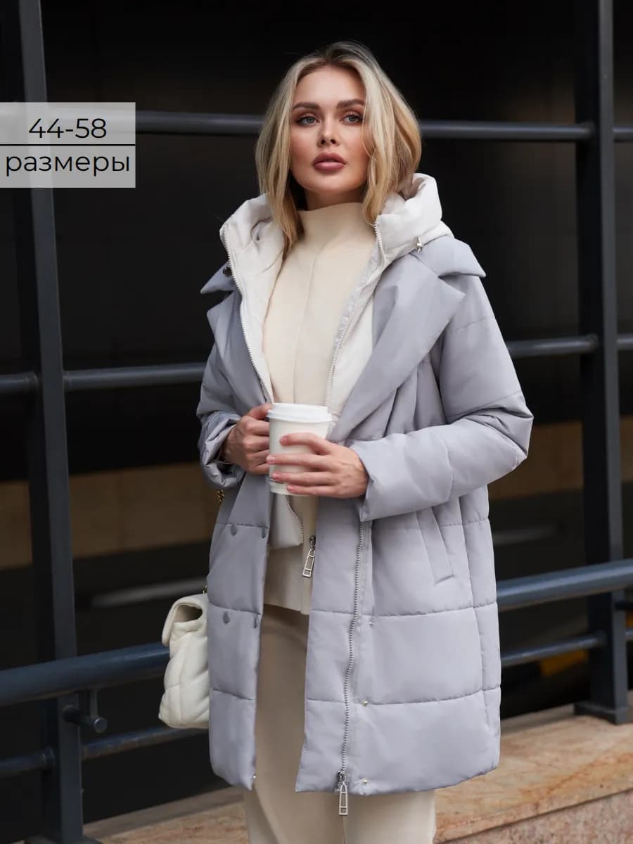 Весенняя куртка оверсайз с манишкой