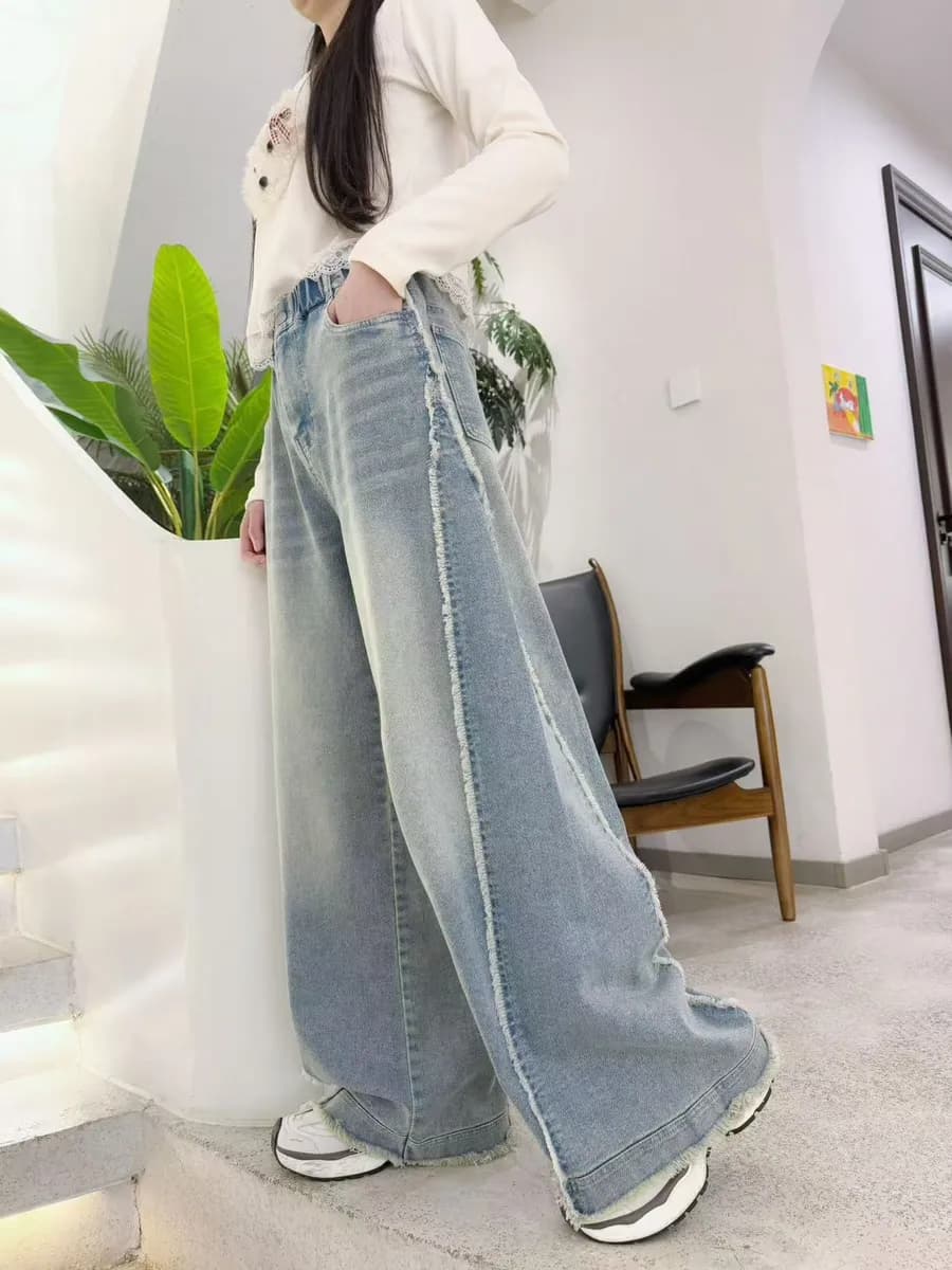 Джинсы палаццо на резинке