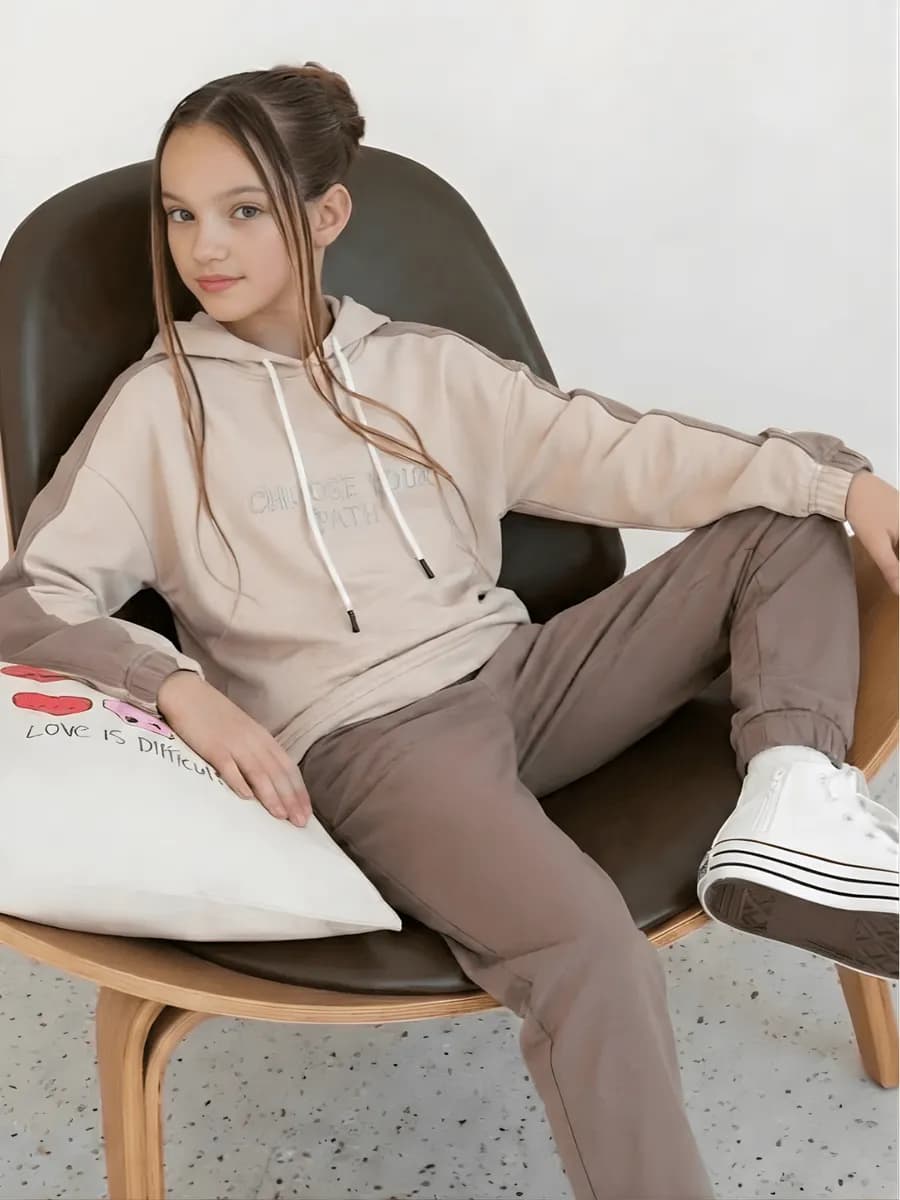 Спортивный костюм бежевый без начеса подростковый