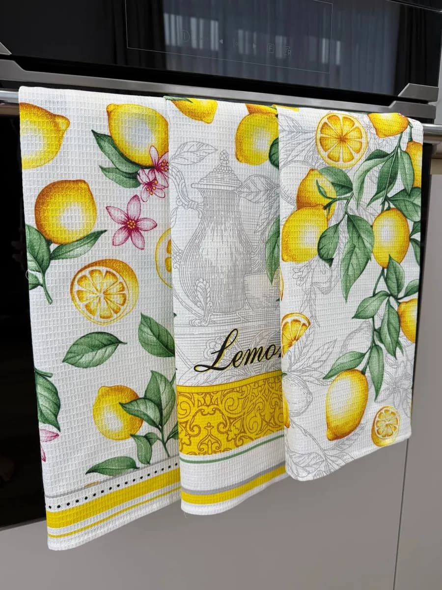 Полотенце кухонное вафельное набор 3 шт