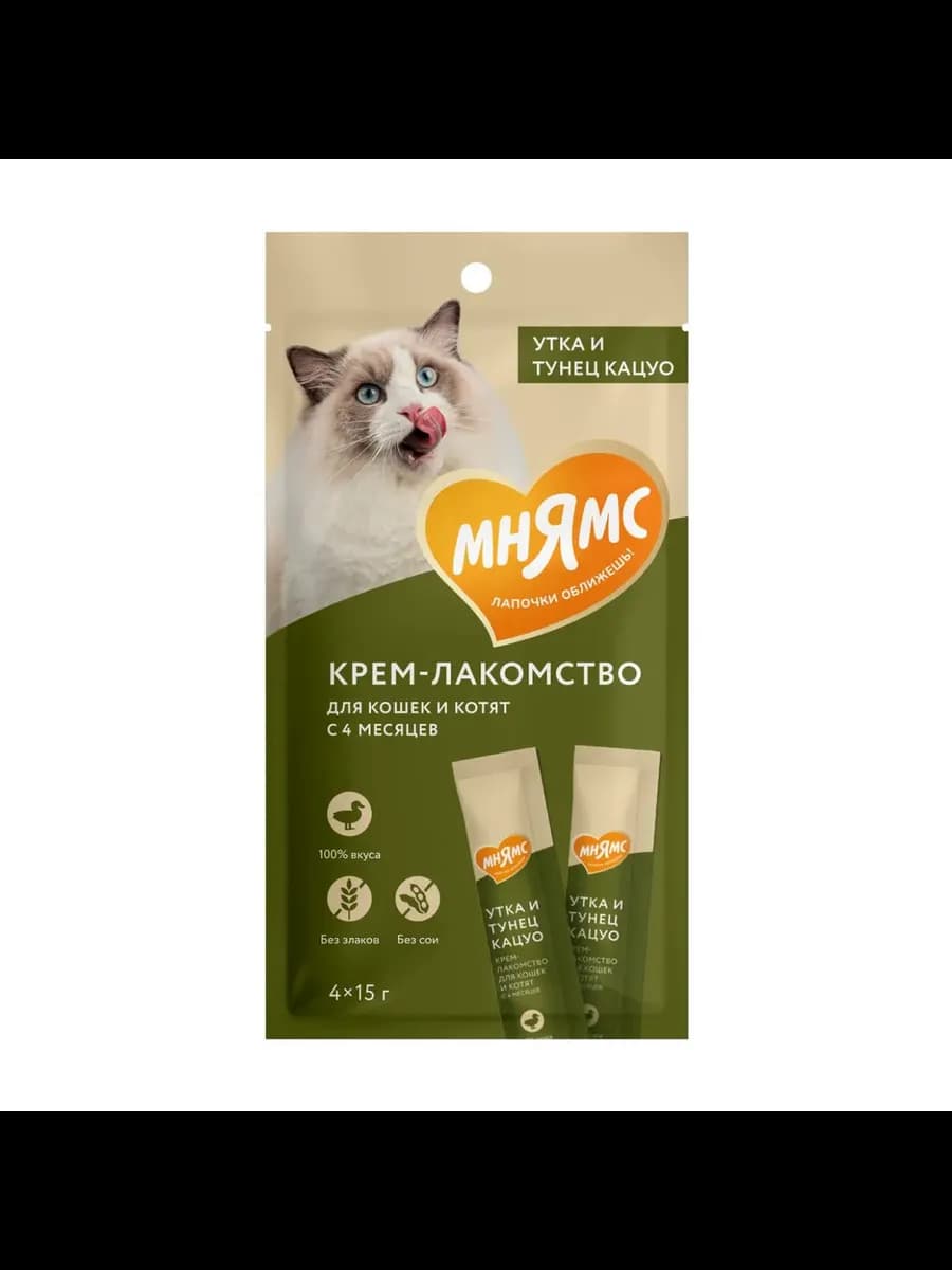 Крем для кошек с уткой и тунцом Кацуо 1шт*60г