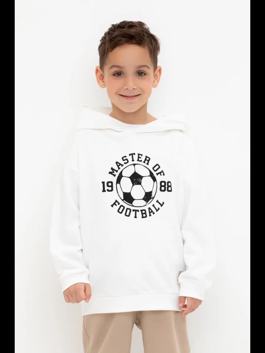 Тонкое худи для мальчика с принтом хлопок